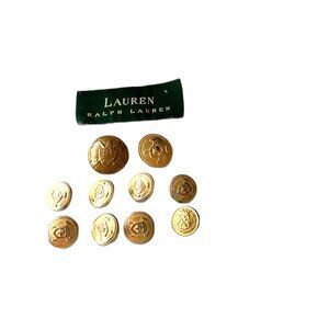 Ralph Lauren Crest Blazer Buttons  Vtg. Gold Tone 1 marked Waterbury Replacement